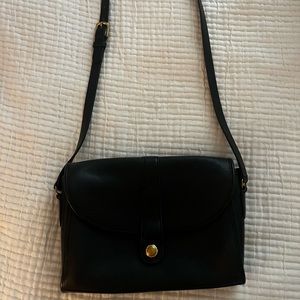 Vintage Coach Black Leather Crossbody